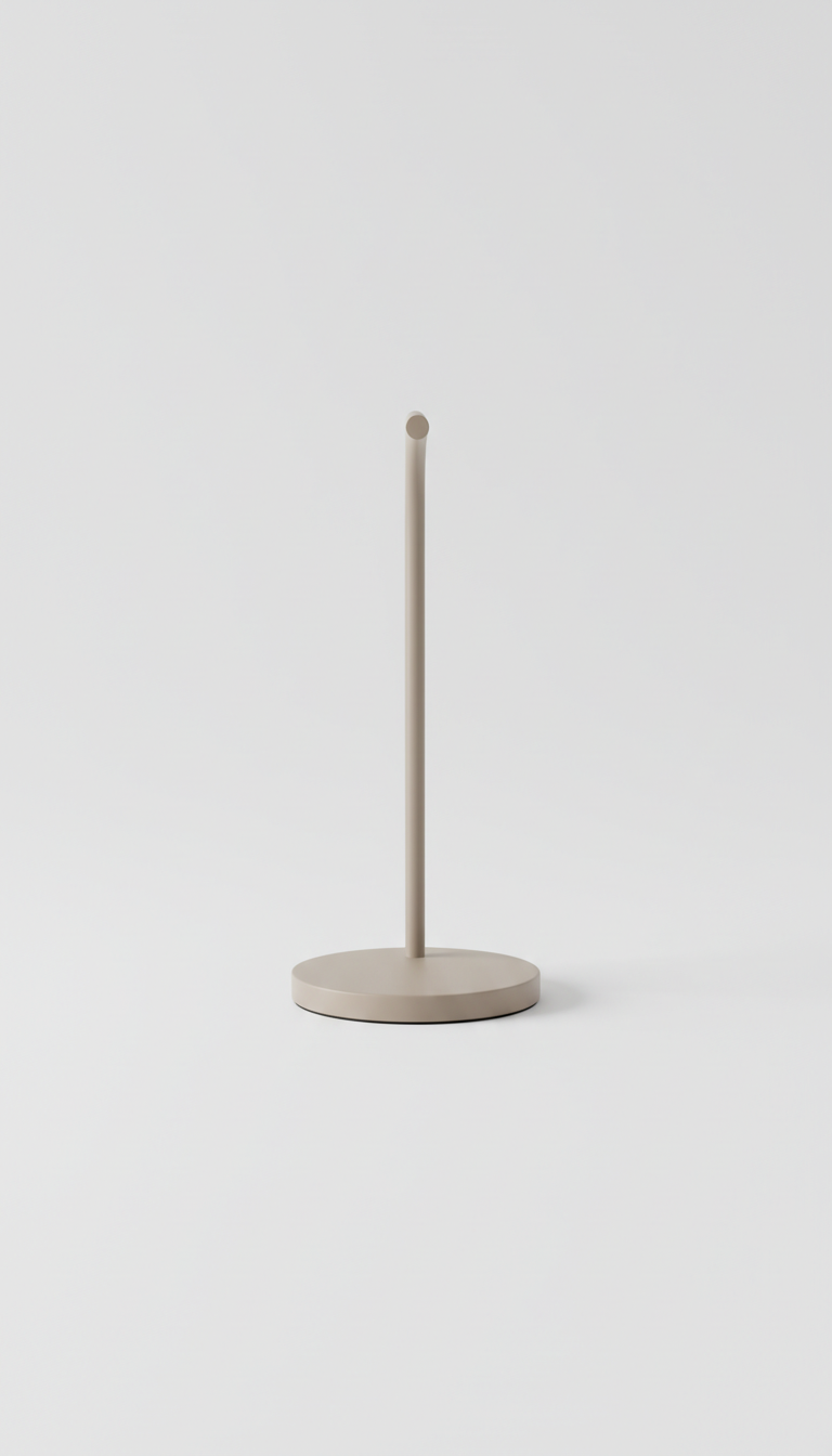 Minimalist taupe desk lamp with dimmable touch control